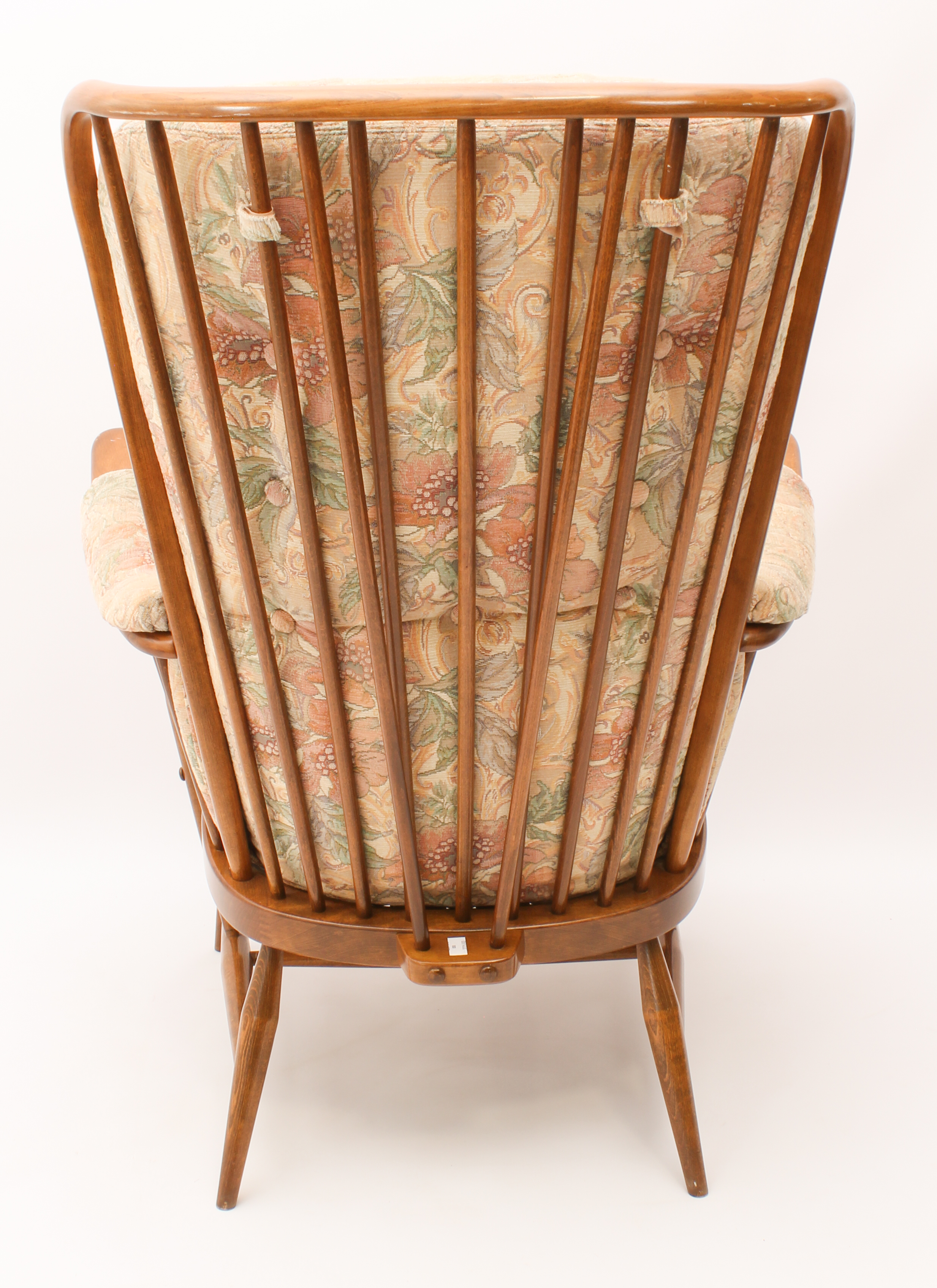 An Ercol Windsor beech wood easy armchair from the Jubilee range - with gold maker's label to - Image 2 of 3