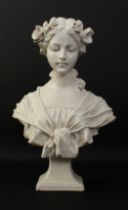 A 19th century style bust of a lady - modern, the moulded plaster bust by Nostalgia of England,