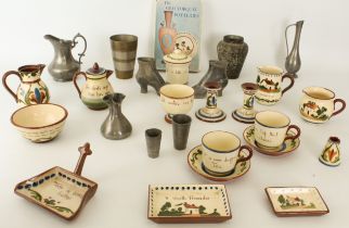 A small collection of Devon / Torquay ware pottery - to include Longpark, Watcombe, Aller Vale,