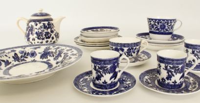 A small collection of Coalport Belfort pattern blue and white porcelain - late 19th / early 20th