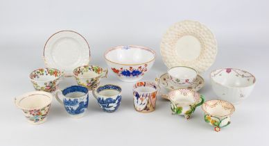 A group of 19th century English porcelain and china by New Hall, Derby etc. - including  a Derby