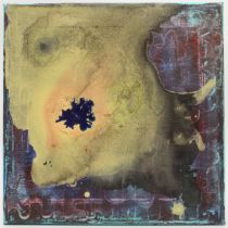 Rose Feller (aka Rozsa Szucs, Hungarian, b.1975) 'Yellow Ghost' mixed media on canvas, signed,