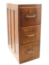 A 1920s 'Advance' oak three-drawer filing cabinet