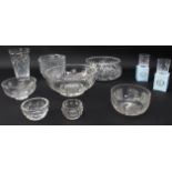 A small group of cut crystal bowls including Waterford, Stuart and Webb - the small Waterford bowl 8