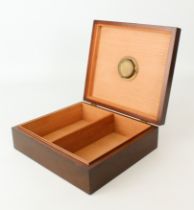 A modern mahogany humidor by Touchwood Designs of London - with (vacant) brass plaque to lid, two