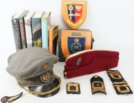 A mixed lot of militaria: A Lancashire Regiment officer's field service cap;  an Austrian Army