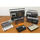 A small collection of vintage radios and radio/cassette recorders - comprising a Grundig C6000 5-