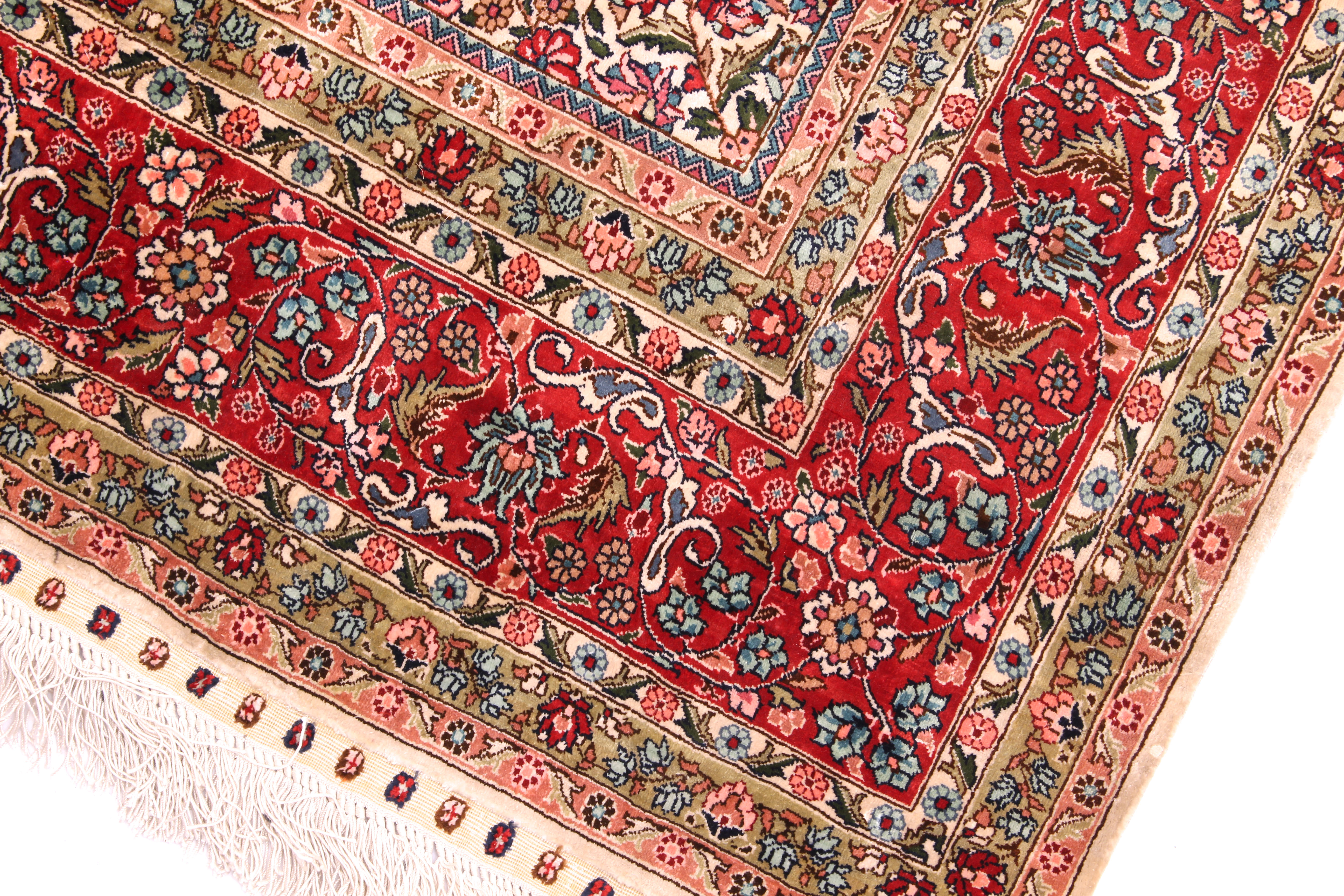 A silk rug, 208 (excluding fringe) x 139 cm - Image 4 of 6