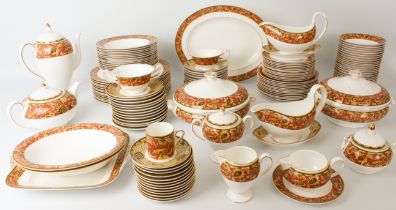 An extensive Wedgwood bone china Persia pattern part dinner service comprising: 14 x 27 cm, 13 x