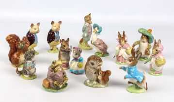 Thirteen Beswick Beatrix Potter figures - comprising Foxy Whiskered Gentleman; Jeremy Fisher;