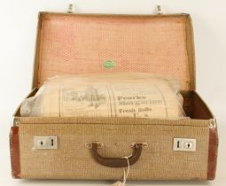 A vintage mid-century suitcase containing Royalty-related newspapers, periodicals and cuttings -