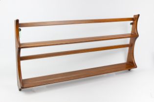 An Ercol Windsor range beech and elm hanging plate rack - with original maker's label, 96.5 cm