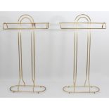 A pair of free-standing brass towel rails in Art Deco style (modern) (LWH 54 x 19 x 91 cm)