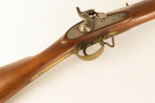 An 1853 Land Pattern type musket - 38" barrel with Birmingham viewing and proof marks, and  'V'