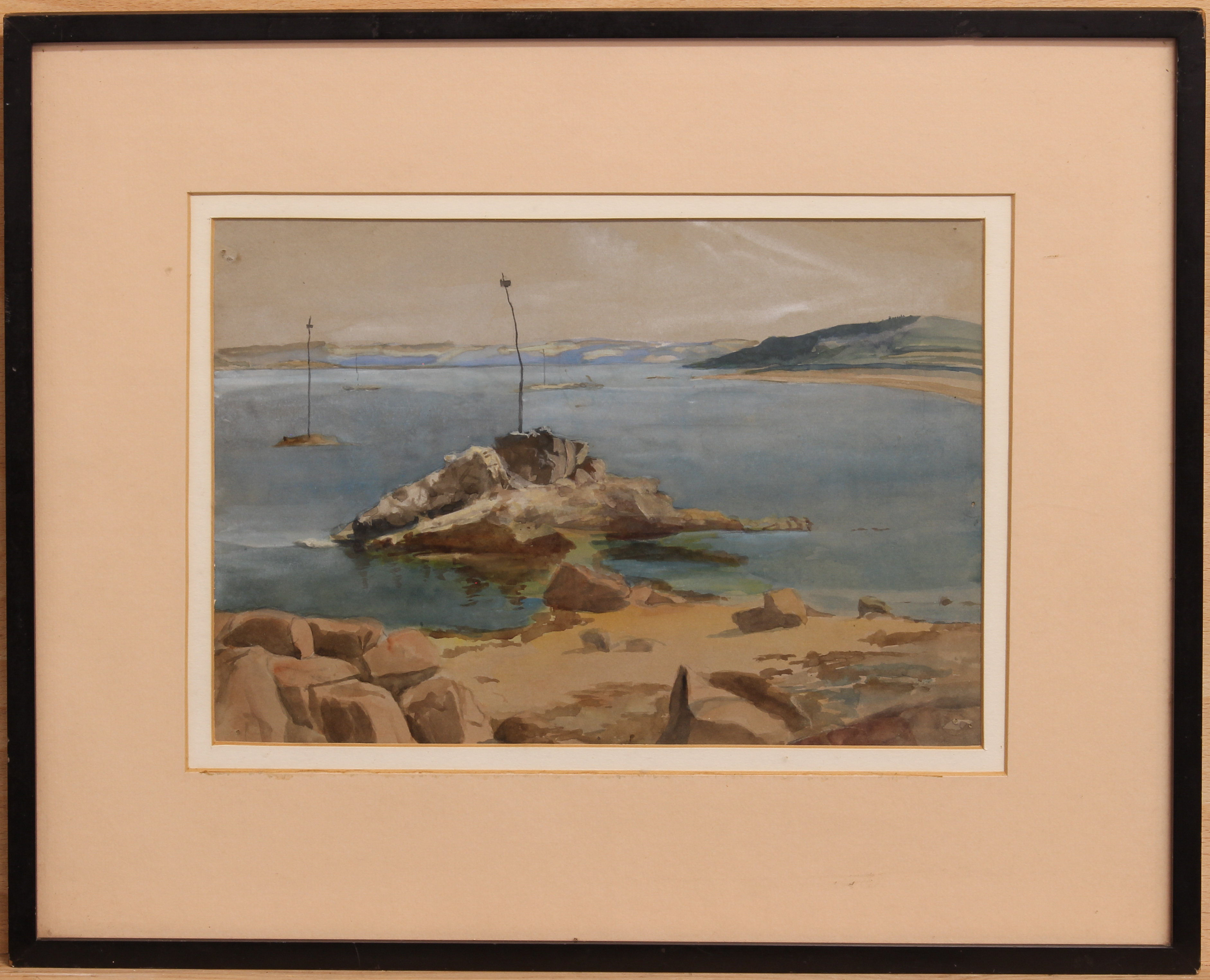 M. Lyeton (mid-20th century) 'Brittany Coast' watercolour, unsigned, later attributed and titled - Image 2 of 3