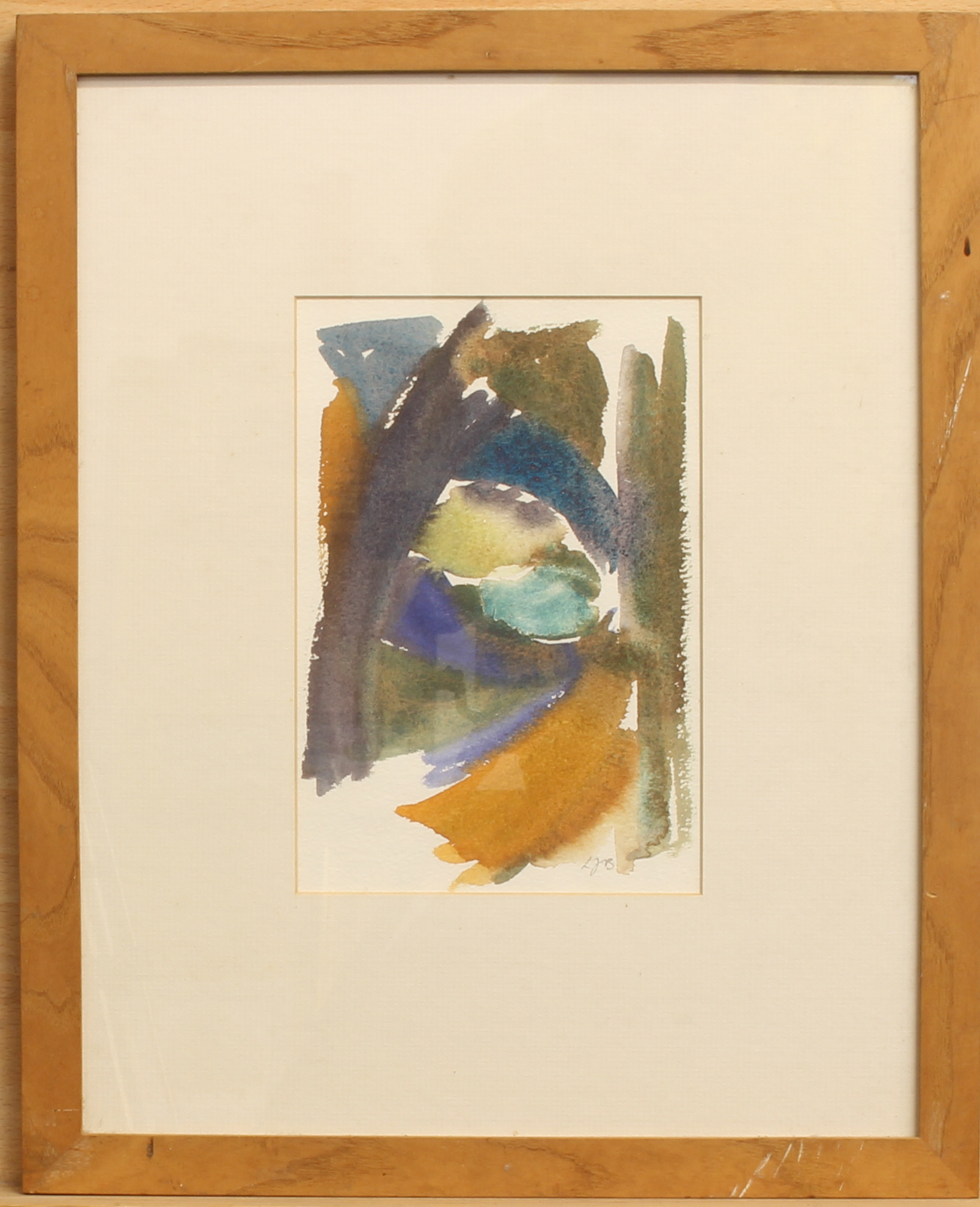 Two paintings: Contemporary School (fourth quarter 20th century) Abstract watercolour, signed with - Image 4 of 6