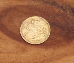 A Queen Victoria 1895 gold half sovereign - veiled head.