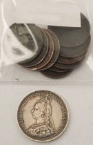 An 1887 shilling and eleven farthings (1857-1918)