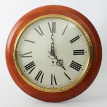 A modern wall clock in the early 20th century style - the white painted Roman dial signed 'Cloke