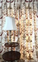 A pair of handmade curtains in Bazoches by Pierre Frey with matching tie backs: Curtains -