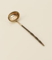 An unusual Georgian miniature silver and baleen toddy ladle - London hallmarks, makers mark E?, date