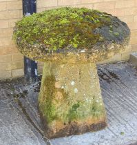 A Cotswold stone staddle stone 77.5 cm diameter x 78 cm high