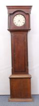 A late 18th century oak, pine and mahogany longcase clock - with weight driven 30 hour movement,