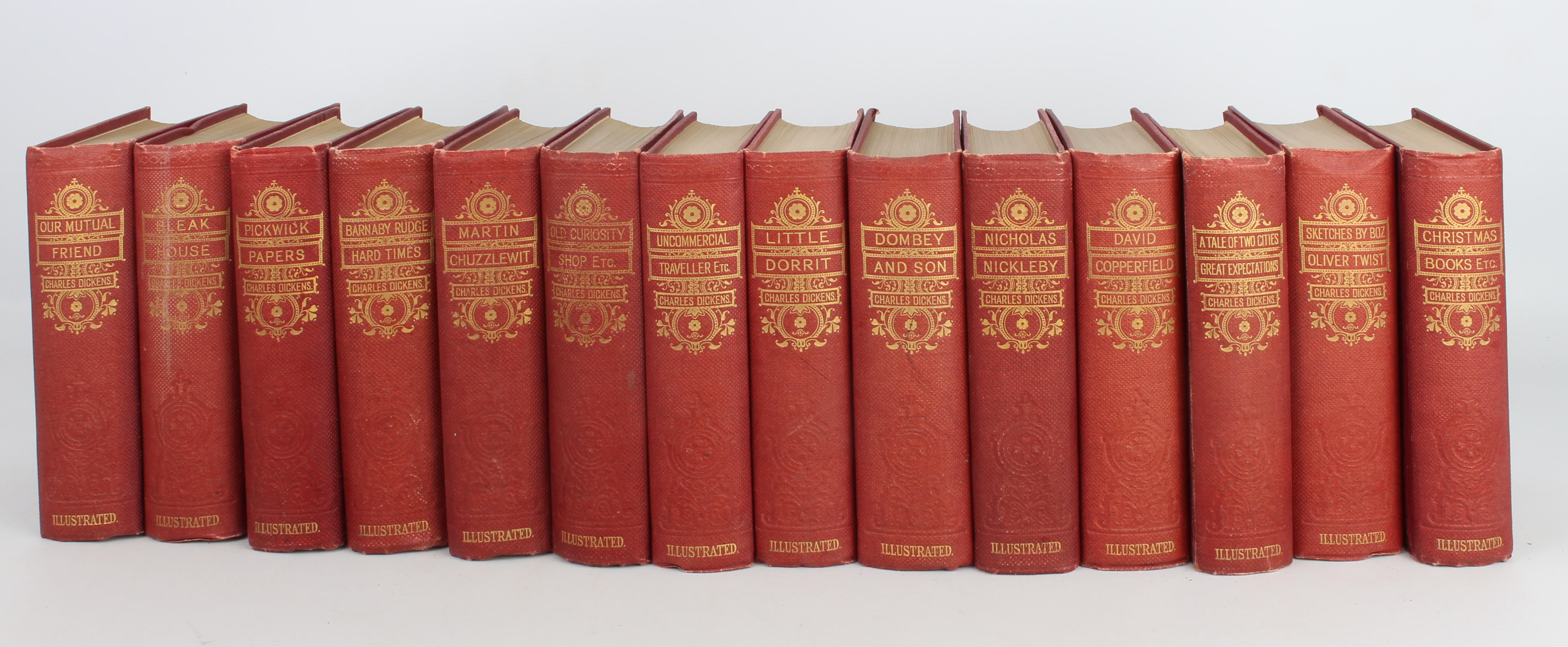 Charles Dickens - Works of Charles Dickens, 14 volumes, illustrated (The Waverley Book Co.,