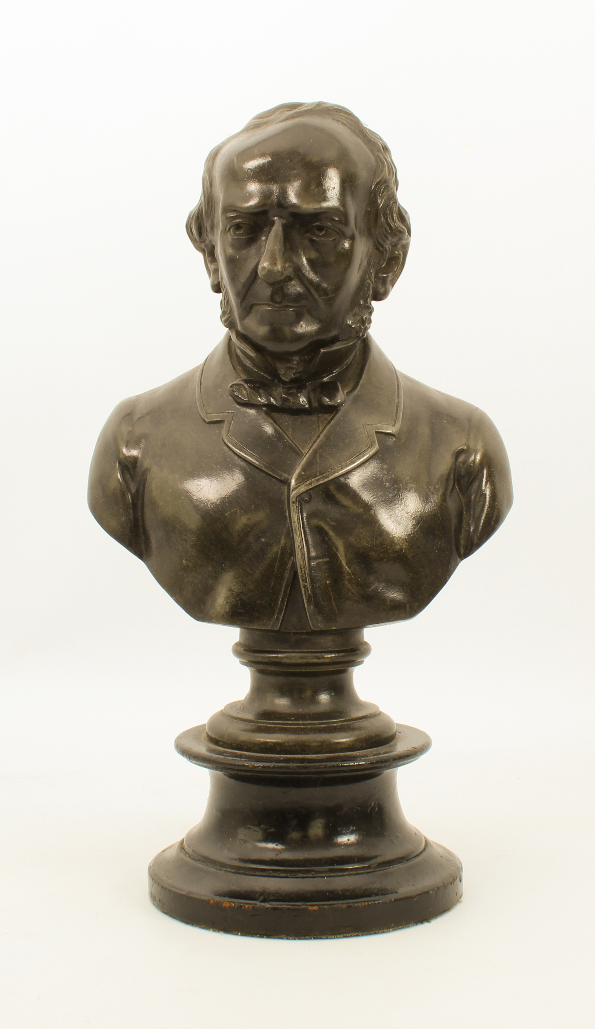 A bronzed spelter bust of Sir William Gladstone - 19th century, signed to the reverse 'Wright & - Image 2 of 4