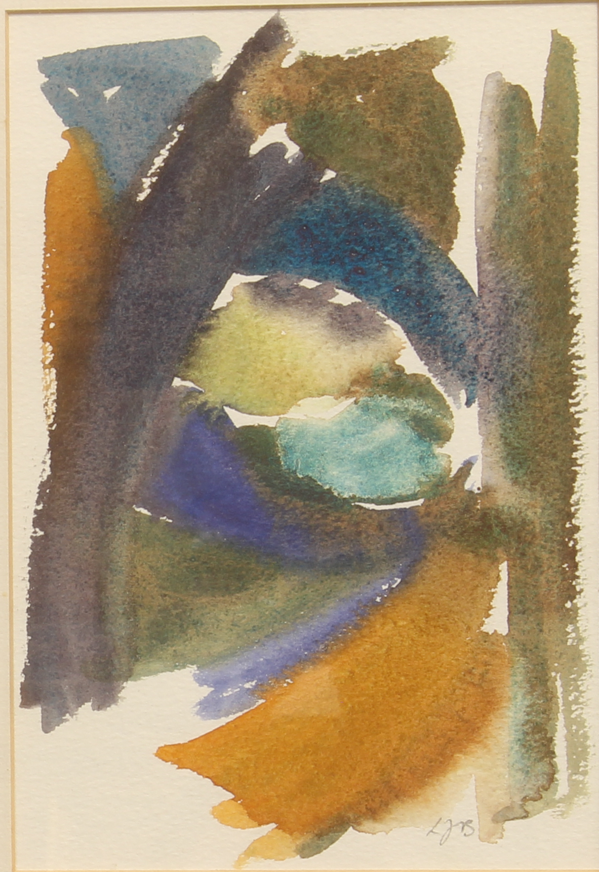 Two paintings: Contemporary School (fourth quarter 20th century) Abstract watercolour, signed with - Image 5 of 6