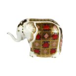 A Royal Crown Derby Elephant paperweight - with gold stopper, first quality, 10 cm high. *