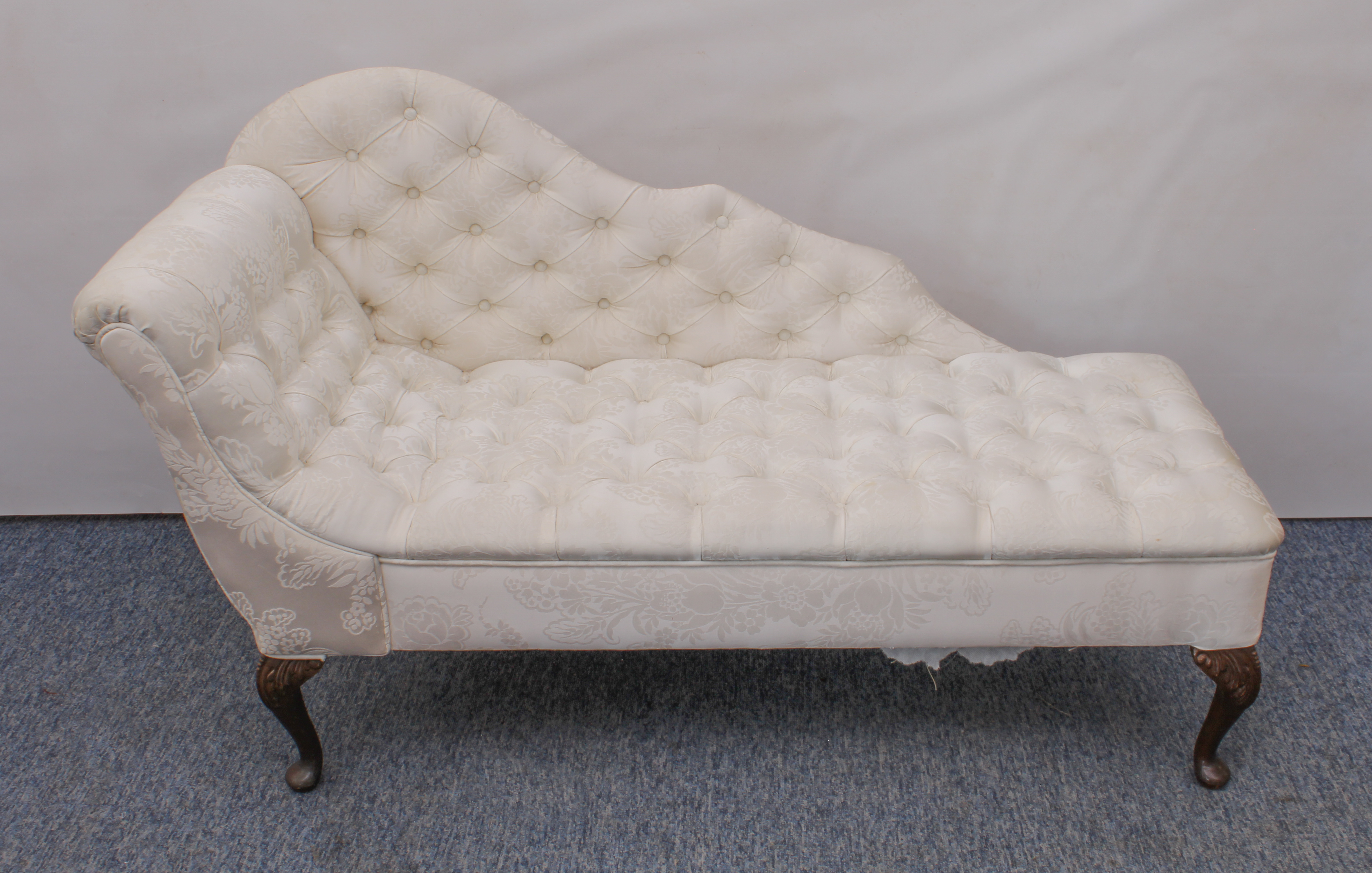 A child's chaise longue in 19th century style - late 20th century, with shaped back and slightly - Image 2 of 3