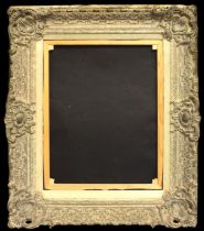 A substantial 19th century style wood and gesso frame - with antiqued paint finish, for canvas