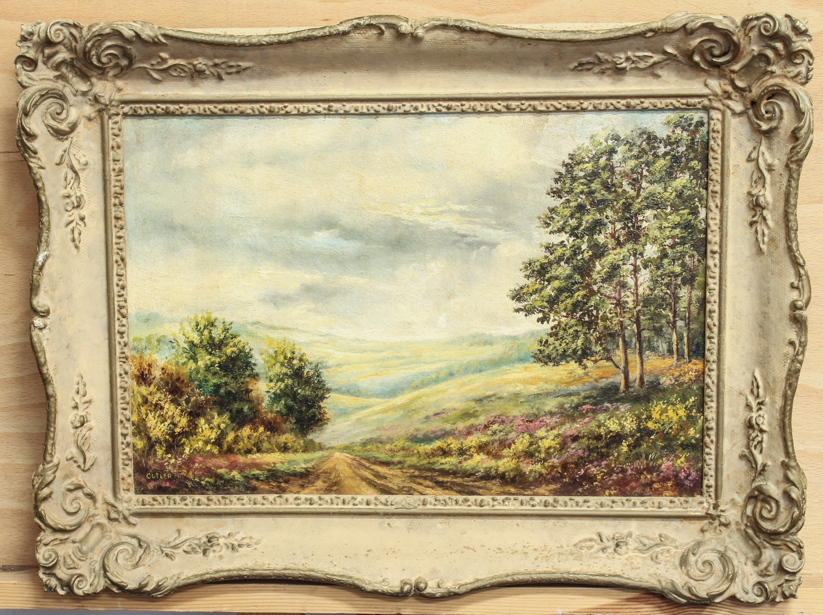 W. R. Cutler (British, mid-20th century) 'Exmoor' oil on canvas, signed lower left, titled to - Image 2 of 4