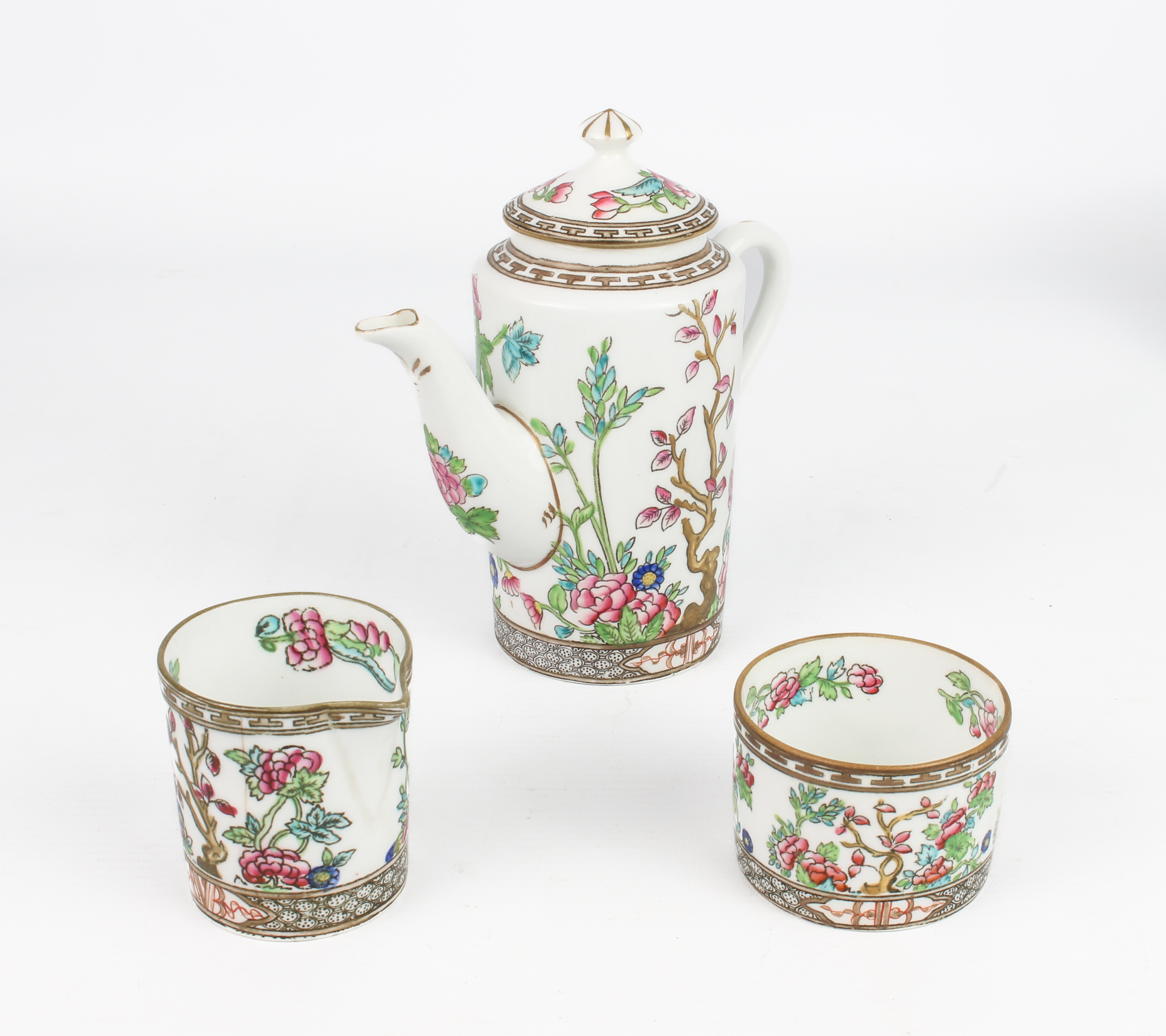 A Coalport bone china Indian Tree pattern part tea and coffee service - comprising a small coffee - Image 3 of 5