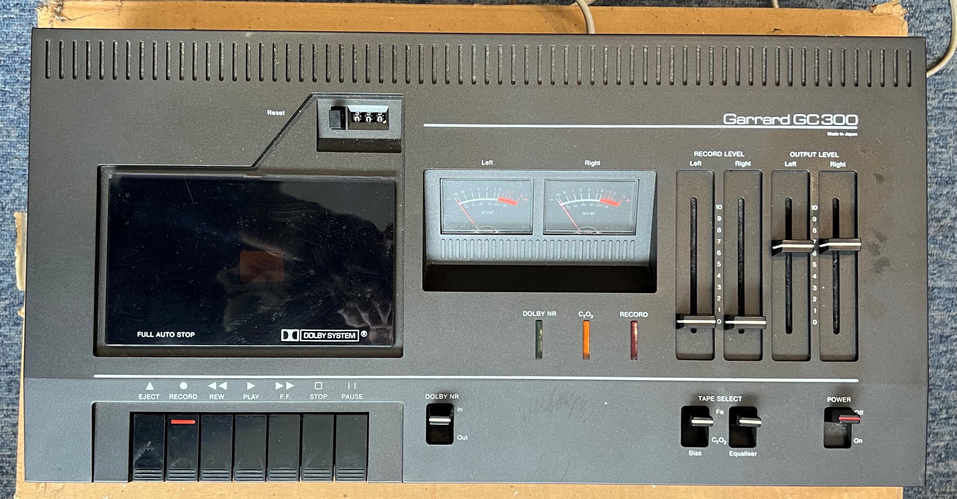 A 1970s Garrard GC300 hi-fi stereo cassette desk - top loading, with Dobly NR, teak case, with - Image 3 of 3