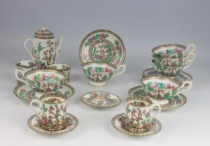 A Coalport bone china Indian Tree pattern part tea and coffee service - comprising a small coffee