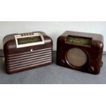 Two Bush bakelite radios - 1950s, comprising a DAC 90A and a DAC 10, both with brown bakelite cases,