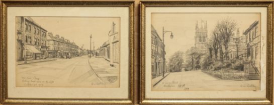 R. W. Woolley (British, mid-20th century) Views of Penge and Beckenham - a set of four pencil,