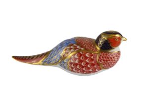 A Royal Crown Derby Pheasant paperweight - without stopper, scratch through mark, second quality,
