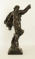 A bronze-finished Art Nouveau style sculpture, 'La Grace' after Eugene Marioton - by Austin