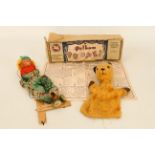 A boxed Pelham Puppet  - clown, Type LS; together with a 1950s Sooty mohair glove puppet. (2)