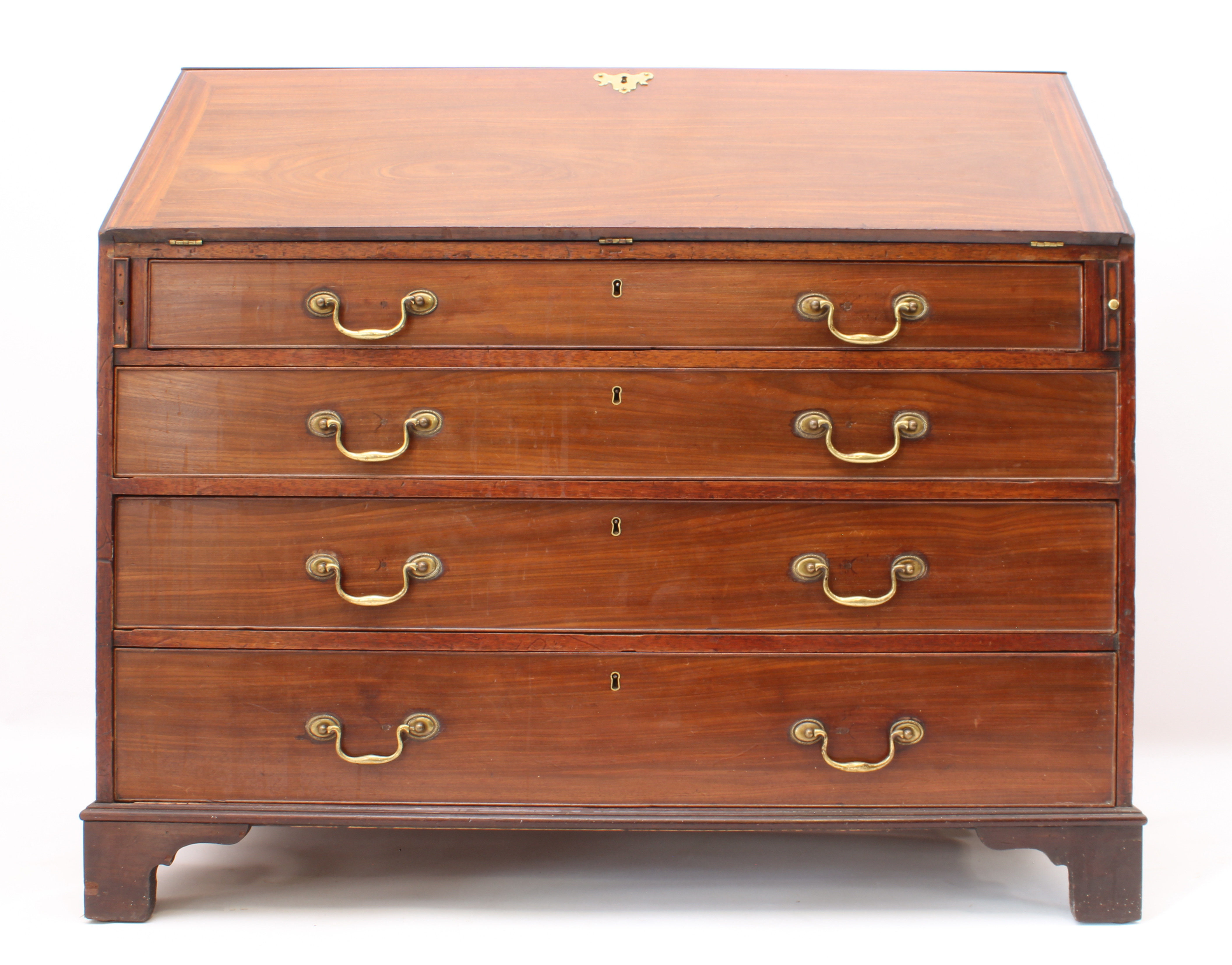 A George III mahogany secretaire bookcase of imposing proportions, probably Scottish - the cavetto - Image 6 of 6