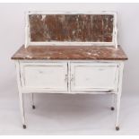 A 1920s mahogany and marble washstand painted in the shabby chic style - 1920s-30s, the framed
