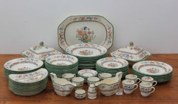 An 83-piece Copeland late Spode Chinese Rose pattern part dinner service - early 20th century,