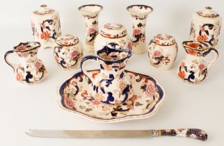 Late 20th century Masons 'Mandalay' ironstone china - to include a ginger jar, 13 cm high; a pair of