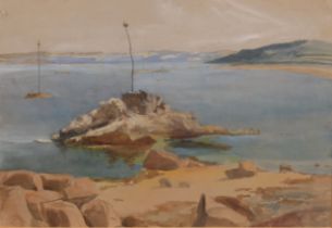M. Lyeton (mid-20th century) 'Brittany Coast' watercolour, unsigned, later attributed and titled