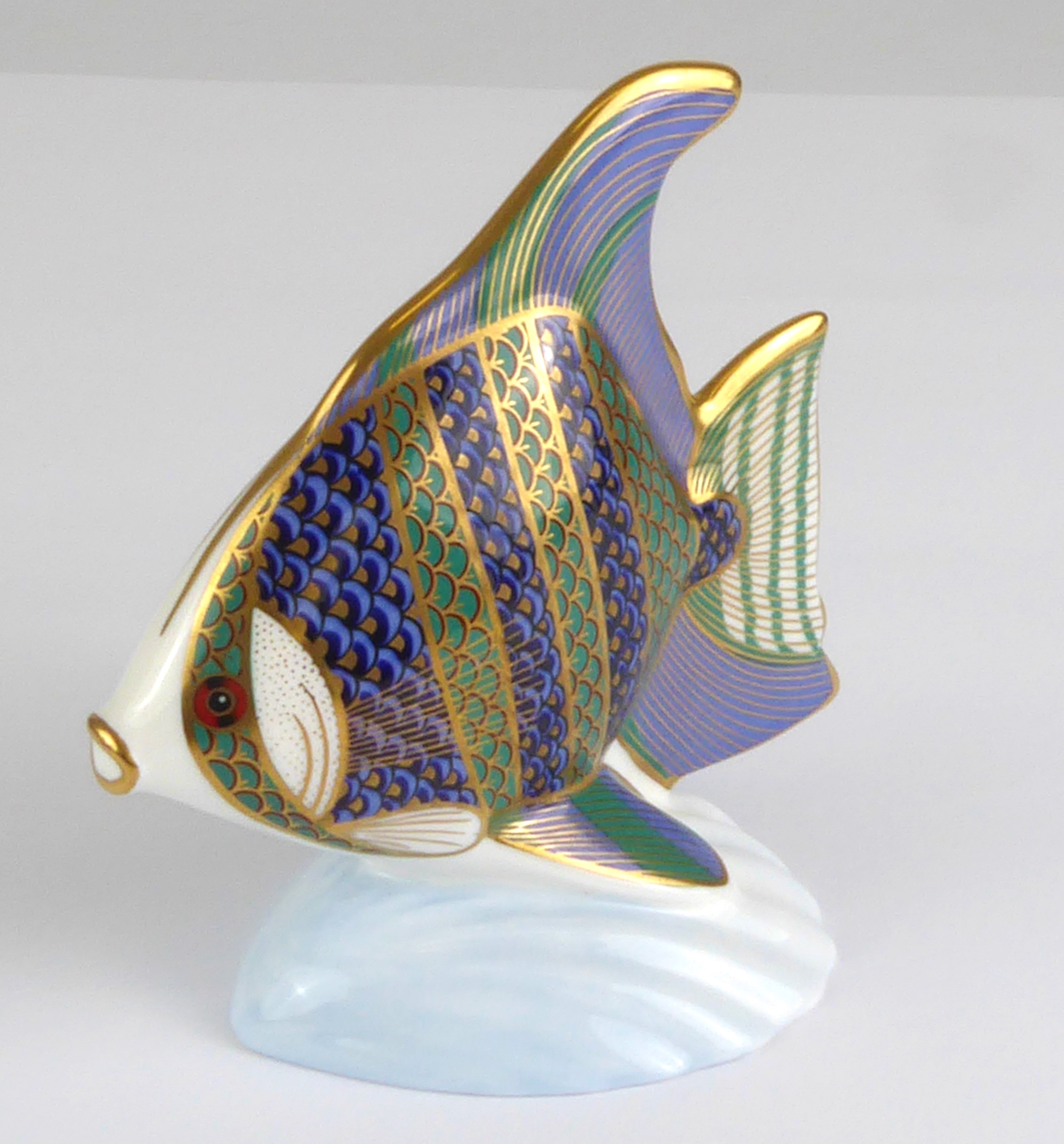 A Royal Crown Derby Tropical Fish paperweight - with silver stopper, second quality, 11.7 cm high. * - Image 2 of 3