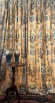 A pair of handmade curtains in Les Muses et Le Lion by Pierre Frey Braquenié: handmade triple