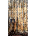 A pair of handmade curtains in Les Muses et Le Lion by Pierre Frey Braquenié: handmade triple